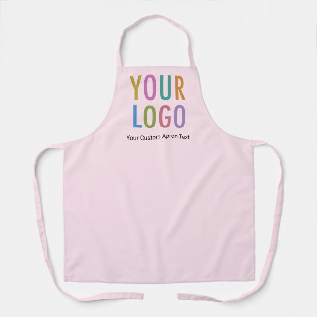 Pink Custom Apron with Company Logo All Over Print (Front)