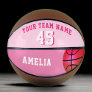 Pink Custom Basketball Girl Team Name Number
