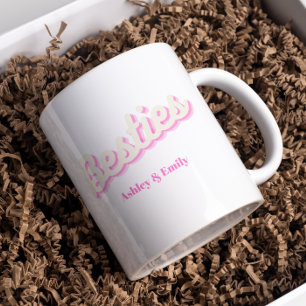 Pink Custom Best Friend Bestie Coffee Mug