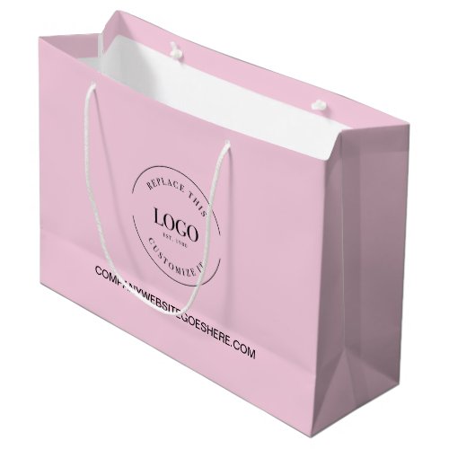 Pink Custom Business Company website Your Logo Large Gift Bag