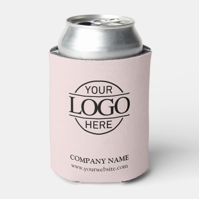 Pink Custom Business Logo Double Sided Promotional Can Cooler (Can Front)