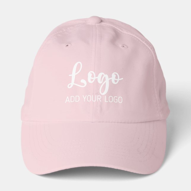 Pink Custom Business Logo Performance Cap (Front)