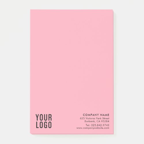 Pink Custom Business Logo Promotional 4 x 6 Post_it Notes