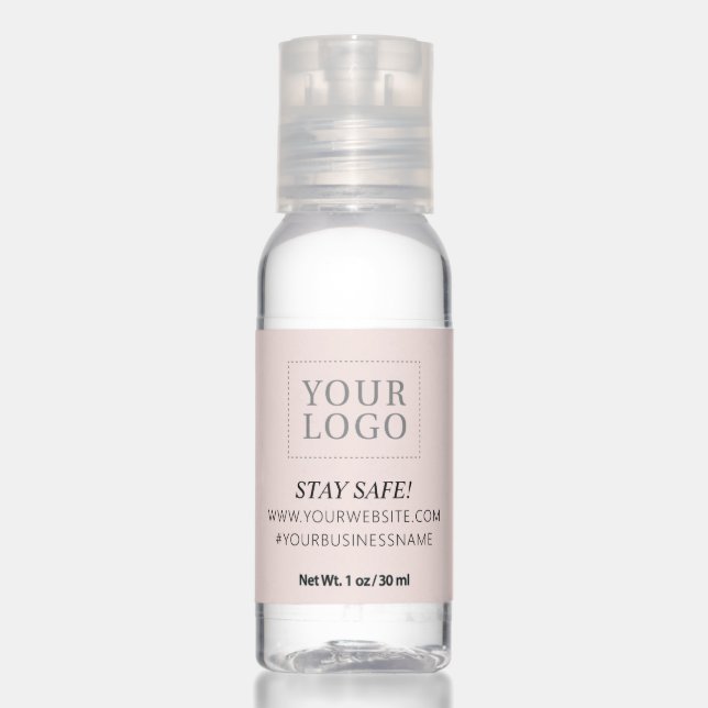 Pink Custom Business Logo Promotional Hand Sanitizer (Front)