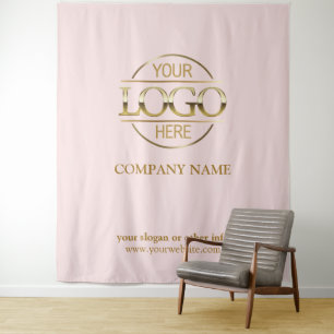Pink Custom Business Logo Trade Show Backdrop