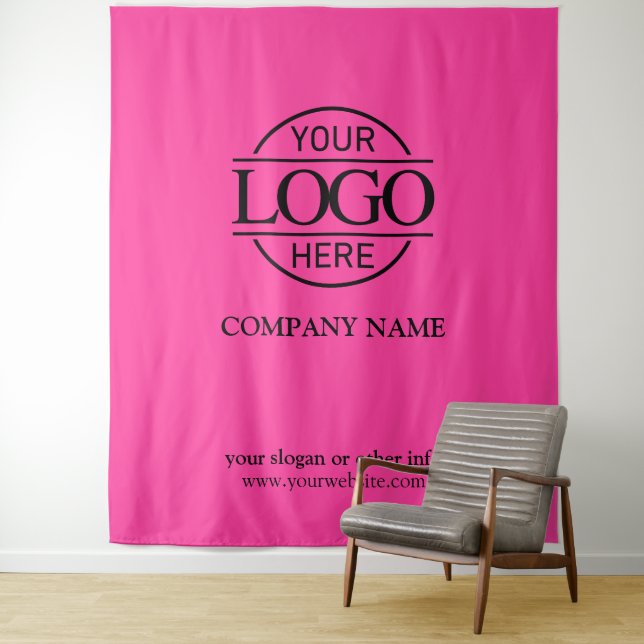 Pink Custom Business Logo Trade Show Backdrop (In Situ)