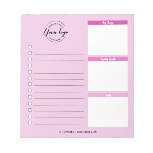 Pink Custom Business logo website Promotional  Notepad