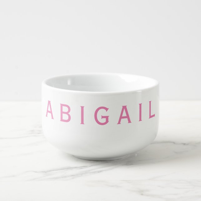 Pink Custom Child Name Bowl (Front)