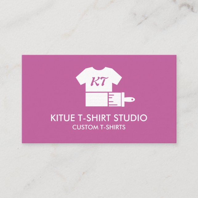 Pink Custom Clothing Apparel Store Shirt Logo Business Card (Front)