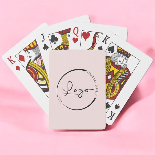 Pink Custom Company Business Logo Promotional Poker Cards