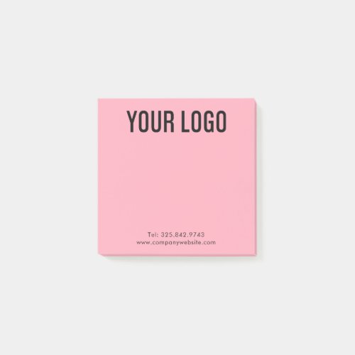 Pink Custom Company Logo Branded Post_it Notes