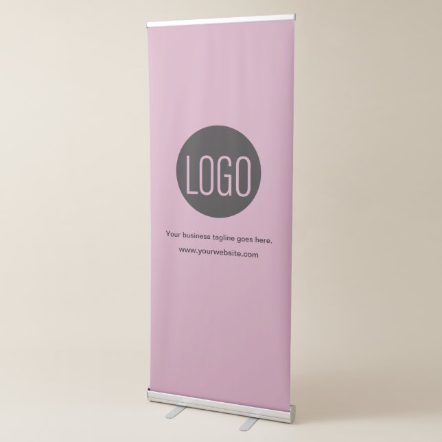 Pink Custom Company logo here Retractable Banner (3/4)