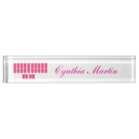 Pink custom court reporter name plate