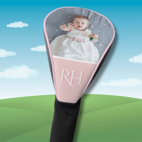 Pink Custom Family Photo Personalized Monogram  Golf Head Cover