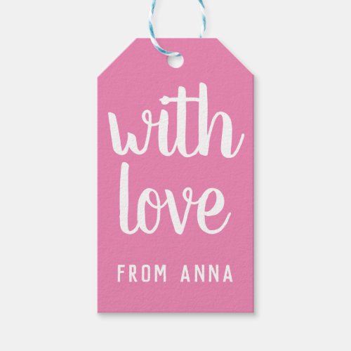 Pink Custom Gift Tags