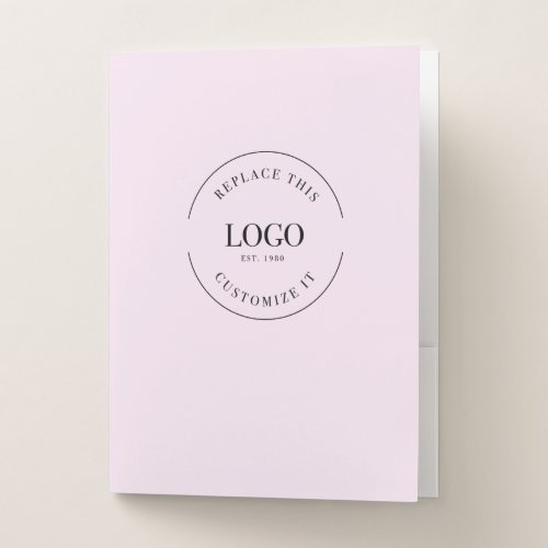 Pink Custom large Business Logo website  Pocket Folder