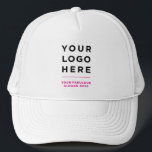Pink Custom Logo and Text Branded Hat No Minimum<br><div class="desc">Business Logo eyecatching red Printed Optional Text Promotional Baseball & Trucker Hat Express your unique company style with our customizable logo and text branded hats - no minimum order required. Whether you prefer vibrant hues or classic shades, we offer a wide range of color options for best matching with your...</div>