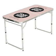 Pink Custom Logo Beer Pong Table Portable Game