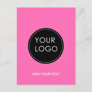 Pink Custom Logo Business Company  Postcard