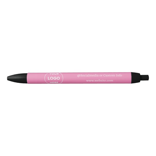 Pink Custom Logo Modern Minimalist Business Pen (Front)