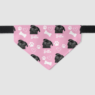 Pink Custom Love Paw Print Dog Lover Pet Photo Bandana Collar