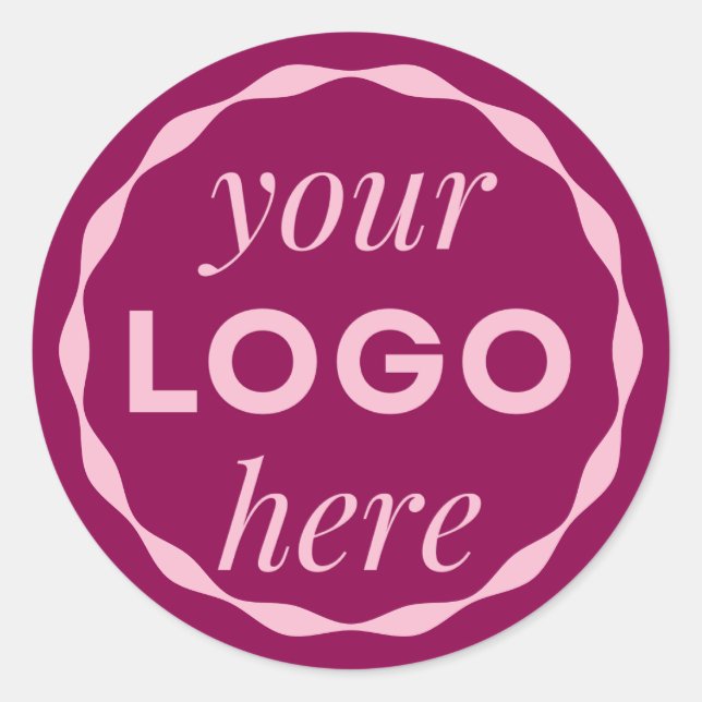 Pink Custom Minimalist Logo Circle Sticker (Front)