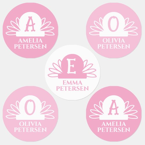 Pink custom monogram name girl clothing kids' labels