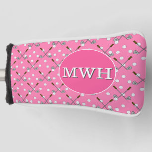 Pink Custom Monogram Putter Head Cover