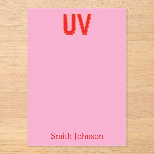 Pink Custom Monogram Stationery Acrylic Invitations (Front)
