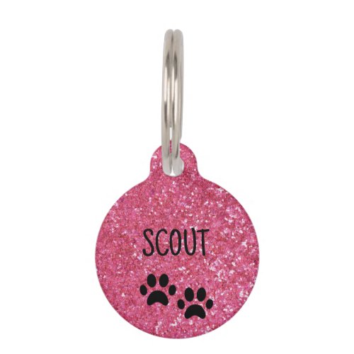 Pink Custom Name Dog Puppy Cat Personalized Pet ID Tag