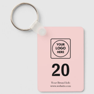 Pink Custom Number Business Property Logo Key Keychain