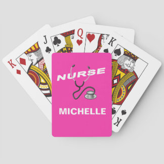 PINK Custom Nurse Name Poker Cards