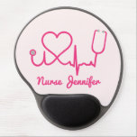 Pink Custom Nurse Name Stethoscope Heart Life Line Gel Mouse Pad<br><div class="desc">This is a Pink Custom Nurse Name Stethoscope Heart Life Line Gel Mouse Pad!

Perfect gift for your favorite nurse,  a recent nurse graduate,  etc.</div>