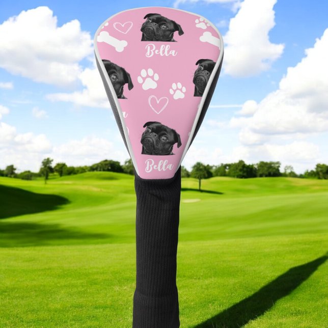 Pink Custom Pet Dog Photo Personalized Golf Head Cover (Creator Uploaded)