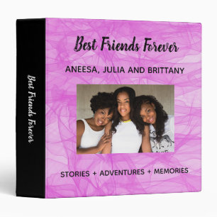 Pink Custom Photo BFF Best Friends 3 Ring Binder