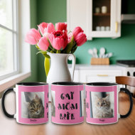 Pink Custom Photo Cat Mom Life Mother's Day Mug