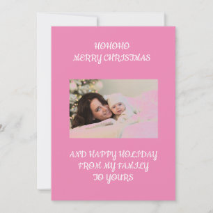 Pink custom photo Christmas Invitation