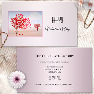 Pink Custom Photo Valentines Day Business Card
