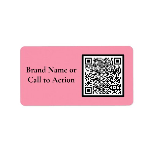 Pink Custom QR Code Business Branding  Label