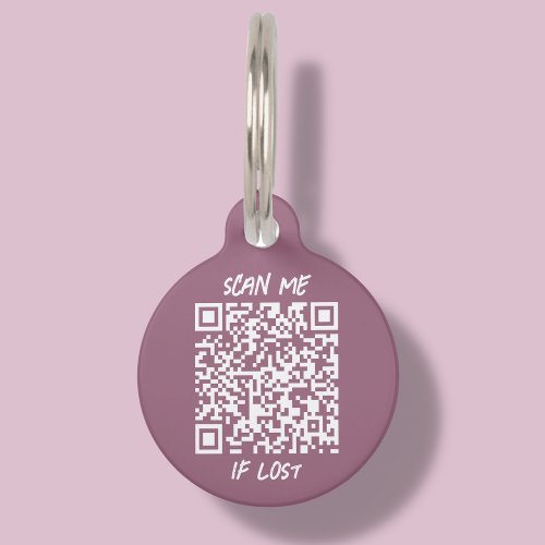 Pink Custom QR Code  Scan Pet ID Tag
