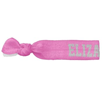 Pink Custom Ribbon Hair Tie by elizme1 at Zazzle