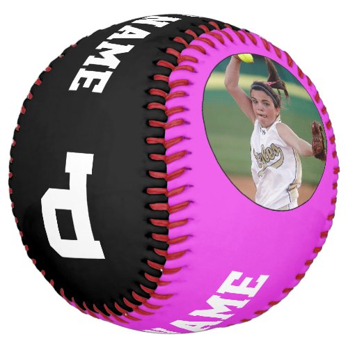 Pink Custom Softball Player Photo Name and Number