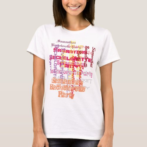 Pink custom text bachelorette party T_Shirt