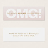 Pink Customer Discount Loyalty Coupon Salon Spa (Front & Back)