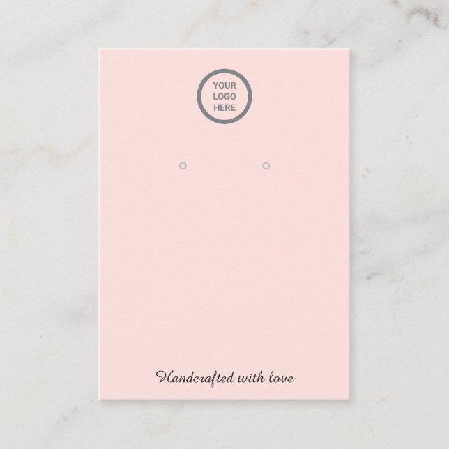 Pink Customizable Earring Jewelry Display Cards (Front)