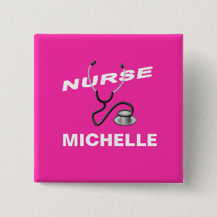PINK Customizable Name Nurse Button