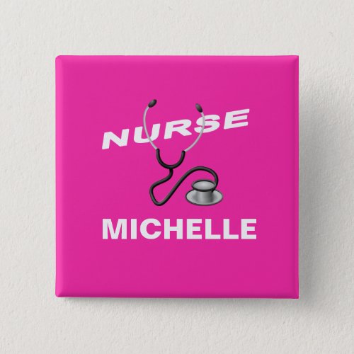 PINK Customizable Name Nurse Button