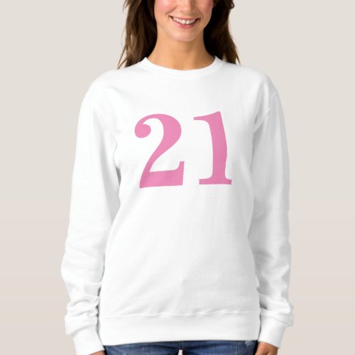 Pink Customize Number Basic Long Sleeve T_Shirt Sweatshirt
