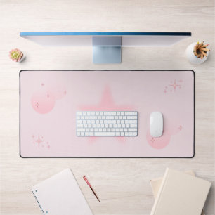 Pink Cute Aesthetic Sparkle  Desk Mat