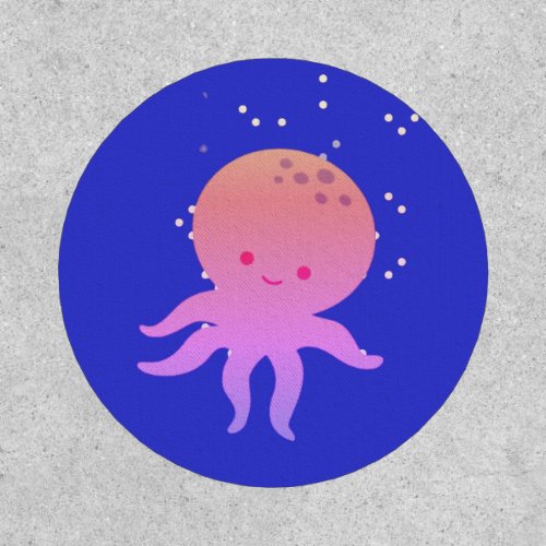 Pink Cute Baby Octopus Cartoon Patch